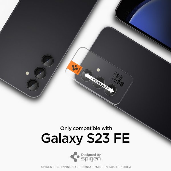 Spigen Samsung Galaxy S23 FE Kamerabeskyttelsesglas Glas.tR EZ Fit Optik Pro 2-pak Sort