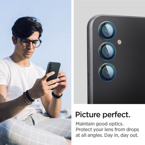 Spigen Samsung Galaxy S23 FE Kamerabeskyttelsesglas Glas.tR EZ Fit Optik Pro 2-pak Sort