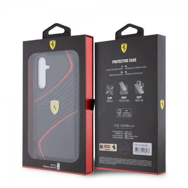 Ferrari Samsung Galaxy S23 FE Cover Carbon Twist Sort