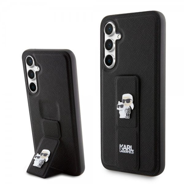 Karl Lagerfeld Samsung Galaxy S23 FE Cover Saffiano Grip Stand Sort