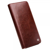 Qialino Samsung Galaxy S23 Etui Ægte læder Kortplads Brun