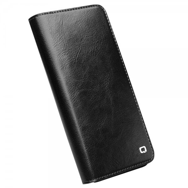 Qialino Samsung Galaxy S23 Etui Ægte læder Kortplads Sort