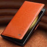 Qialino Samsung Galaxy S23 Cover Ægte Læder Sort