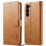 Lc.Imeeke Samsung Galaxy S23 Cover med Kortlomme Kickstand Brun