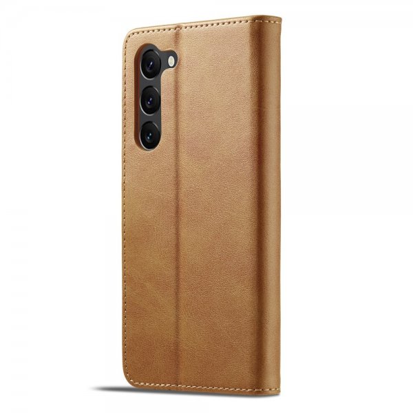 Lc.Imeeke Samsung Galaxy S23 Cover med Kortlomme Kickstand Brun