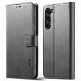 Lc.Imeeke Samsung Galaxy S23 Cover med Kortlomme og Standfunktion Grå