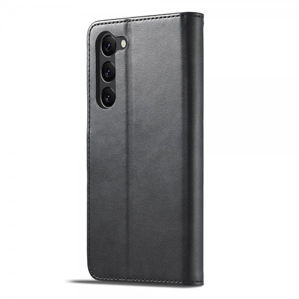 Lc.Imeeke Samsung Galaxy S23 Cover med Kortlomme og Standfunktion Sort