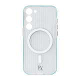 Rvelon Samsung Galaxy S23 Cover Bølgepap MagSafe Blå