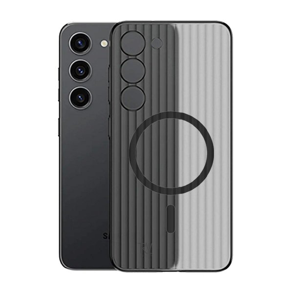 Rvelon Samsung Galaxy S23 Cover Bølget MagSafe Grå