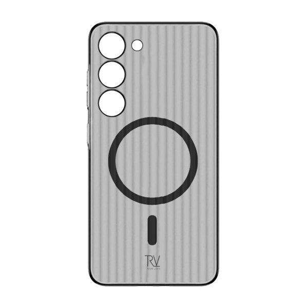 Rvelon Samsung Galaxy S23 Cover Bølget MagSafe Grå