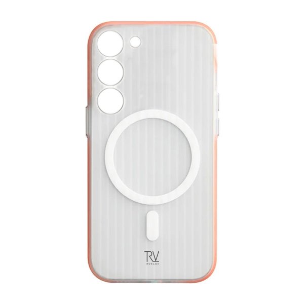 Rvelon Samsung Galaxy S23 Cover Bølget MagSafe Orange