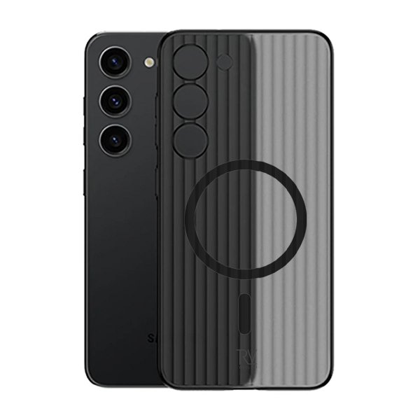 Rvelon Samsung Galaxy S23 Cover Bølget MagSafe Sort
