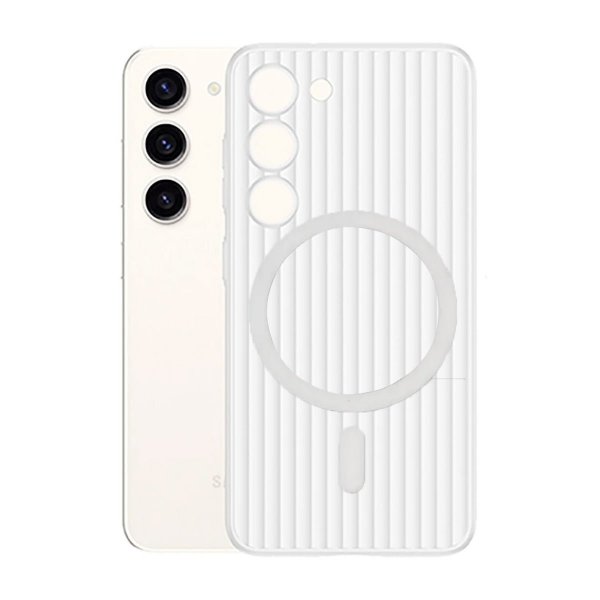 Samsung Galaxy S23 Cover Bølget MagSafe Transparent