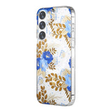 Samsung Galaxy S23 Cover Blomstermønster MagSafe Blå Guld