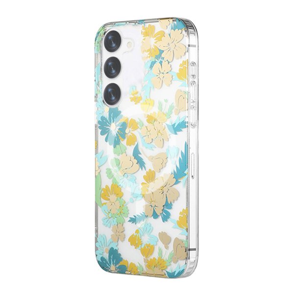 Samsung Galaxy S23 Cover Blomstermønster MagSafe Turkis