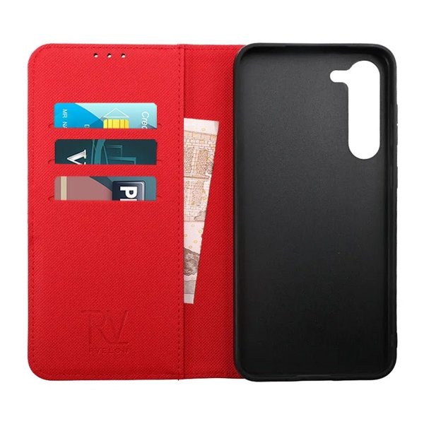 Rvelon Samsung Galaxy S23 Cover Magnetisk Aftageligt Etui Rød