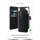 Puro Samsung Galaxy S23 Plus Cover Wallet Detachable 2 i 1 Sort