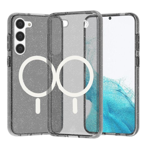 Samsung Galaxy S23 Plus Cover Glitter MagSafe Sort