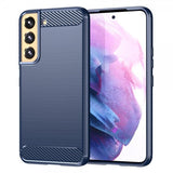 Samsung Galaxy S23 Plus Cover Børstet Kulfibertekstur Blå