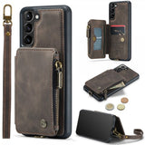 CaseMe Samsung Galaxy S23 Plus Cover C20 Kortlomme Lynlås Kaffe