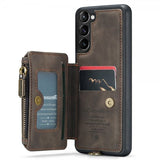 CaseMe Samsung Galaxy S23 Plus Cover C20 Kortlomme Lynlås Kaffe