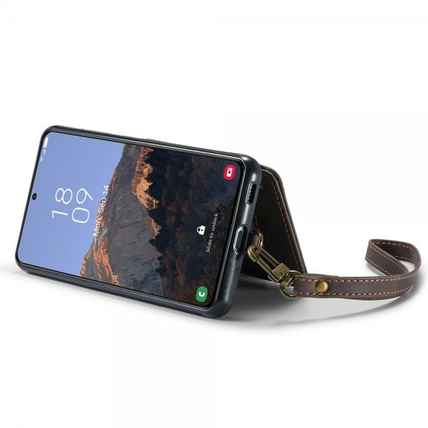 CaseMe Samsung Galaxy S23 Plus Cover C20 Kortlomme Lynlås Kaffe