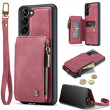 CaseMe Samsung Galaxy S23 Plus Cover C20 Kortlomme Lynlås Rød