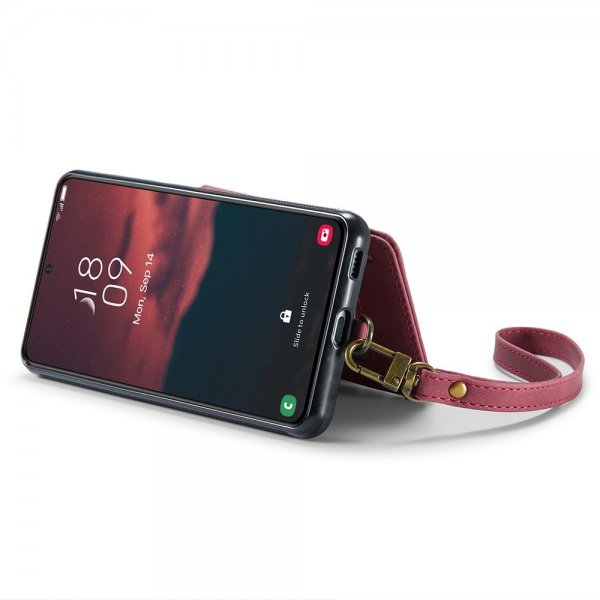 CaseMe Samsung Galaxy S23 Plus Cover C20 Kortlomme Lynlås Rød