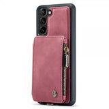 CaseMe Samsung Galaxy S23 Plus Cover C20 Kortlomme Lynlås Rød