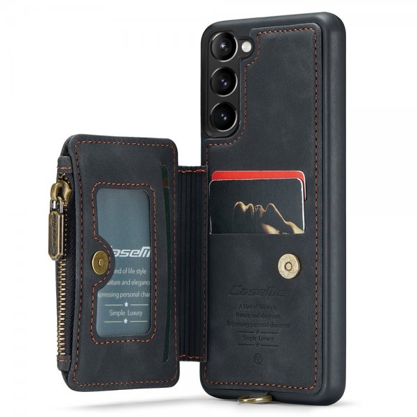 CaseMe Samsung Galaxy S23 Plus Cover C20 Kortlomme Lynlås Sort
