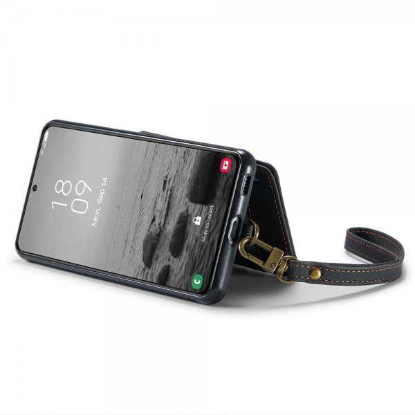 CaseMe Samsung Galaxy S23 Plus Cover C20 Kortlomme Lynlås Sort