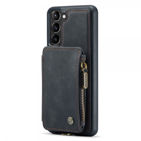 CaseMe Samsung Galaxy S23 Plus Cover C20 Kortlomme Lynlås Sort