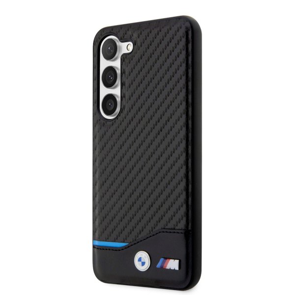 BMW Samsung Galaxy S23 Plus Cover Carbon & Stripe Sort