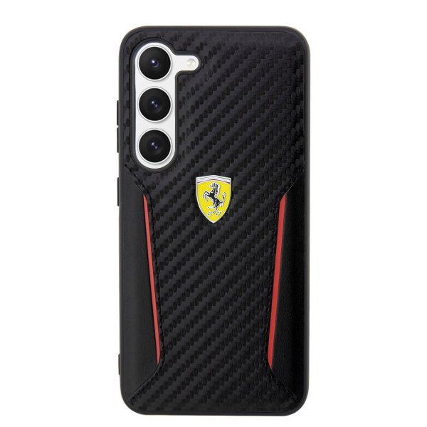 Ferrari Samsung Galaxy S23 Plus Cover Carbon & Stripe Sort