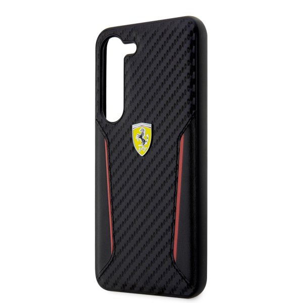 Ferrari Samsung Galaxy S23 Plus Cover Carbon & Stripe Sort
