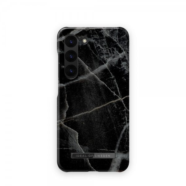 Ideal of Sweden Samsung Galaxy S23 Plus Cover Fashion Case Black Thunder Marble