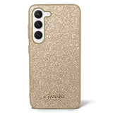 Guess Samsung Galaxy S23 Plus Cover Fixed Glitter Case Guld