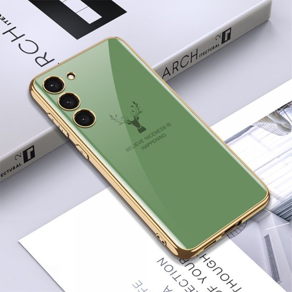 GKK Samsung Galaxy S23 Plus Cover Hjortemotiv Lysegrøn