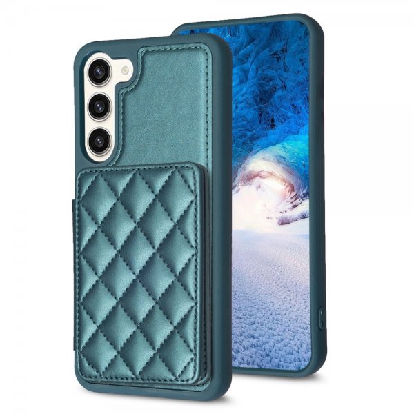 Samsung Galaxy S23 Plus Cover Kortholder Rombemønster Grøn