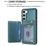 Samsung Galaxy S23 Plus Cover Kortholder Rombemønster Grøn