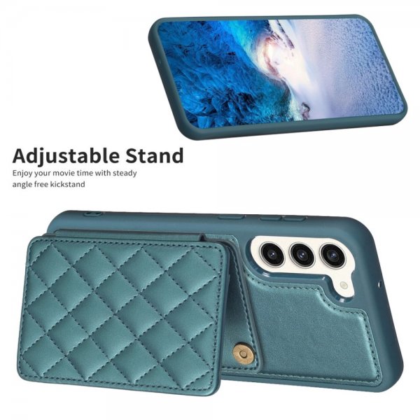 Samsung Galaxy S23 Plus Cover Kortholder Rombemønster Grøn