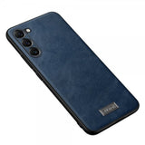 Sulada Samsung Galaxy S23 Plus Cover Lædertekstur Blå
