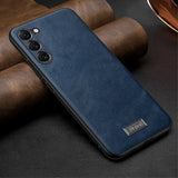 Sulada Samsung Galaxy S23 Plus Cover Lædertekstur Blå