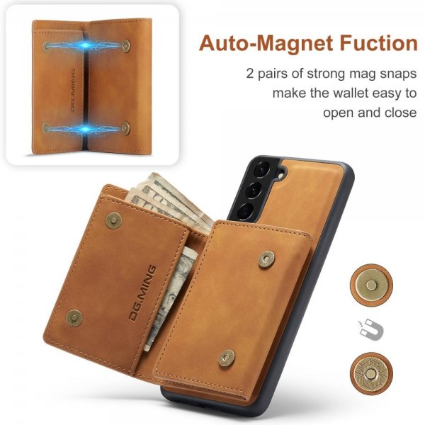 Dg.Ming Samsung Galaxy S23 Plus Cover M1 Series Aftagelig Kortholder Brun