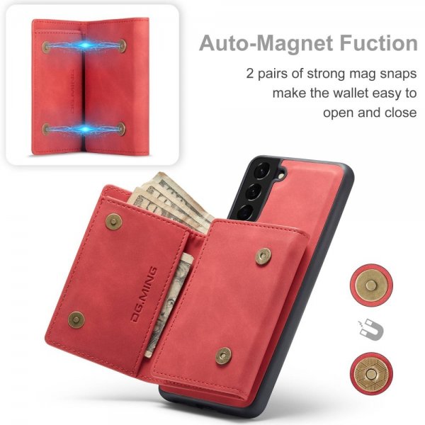 Dg.Ming Samsung Galaxy S23 Plus Cover M1 Series Aftagelig Kortholder Rød