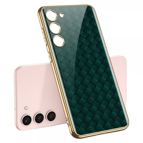 GKK Samsung Galaxy S23 Plus Cover Motiv Grønt Vævemønster