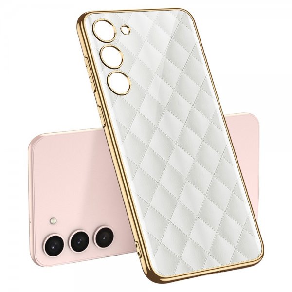 GKK Samsung Galaxy S23 Plus Cover Motiv Hvide Firkanter