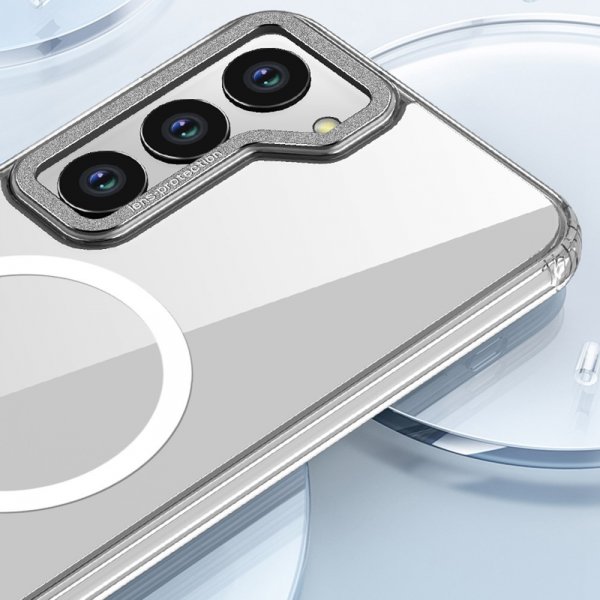 Samsung Galaxy S23 Plus Cover Transparent MagSafe Sølv