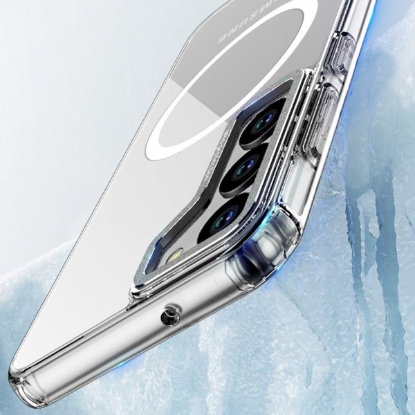 Samsung Galaxy S23 Plus Cover Transparent MagSafe Sølv
