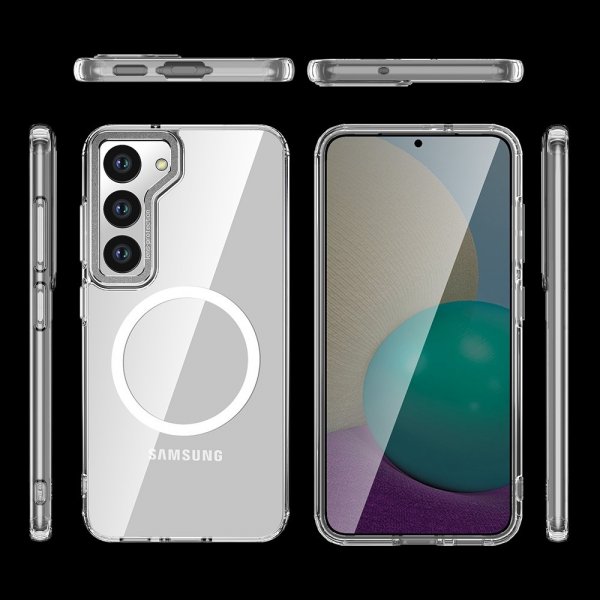 Samsung Galaxy S23 Plus Cover Transparent MagSafe Sølv